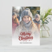 Simple Elegant Merry Christmas Photo Card Gradient Feestdagenkaart (Staand voorkant)