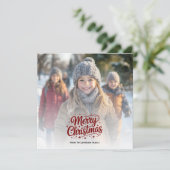 Simple Elegant Merry Christmas Photo Card Gradient Feestdagenkaart (Staand voorkant)