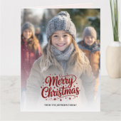 Simple Elegant Merry Christmas Photo Card Gradient Kaart (Voorkant)