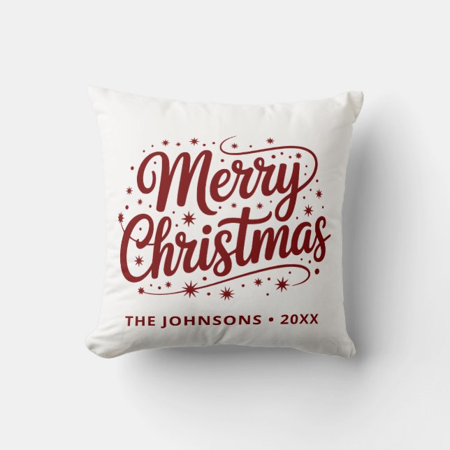 Simple Elegant Merry Christmas Script Kussen (Voorkant)