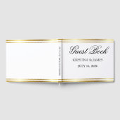 Simple Elegant Minimalist Ivory Wedding Guest Gastenboek (Volledig)