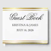 Simple Elegant Minimalist Ivory Wedding Guest Gastenboek (Voorkant)