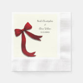 Simple Elegant Minimalist Red Bow Servet (Voorkant)