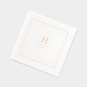 Simple Elegant Modern Classy Luxe Family Monogram Folie Servetten (Links)