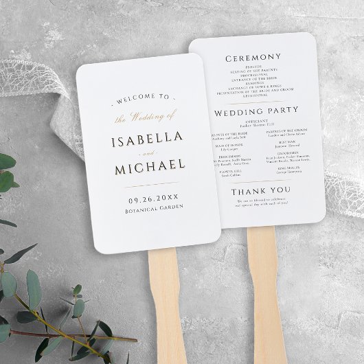 Simple Elegant Modern Classy Wedding Program Handwaaier