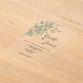 Simple Elegant Modern Greenery wedding Acryl Uitnodigingen (Laagn)