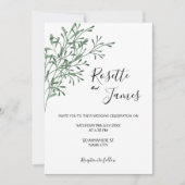 Simple Elegant Modern Greenery wedding Invitation Kaart (Voorkant)