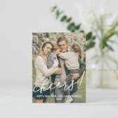 Simple Elegant Modern Happy New Year One Photo Feestdagenkaart (Staand voorkant)