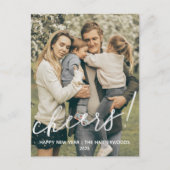 Simple Elegant Modern Happy New Year One Photo Feestdagenkaart (Voorkant)