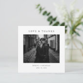 Simple Elegant Modern Minimalist Photo Square Bedankkaart (Staand voorkant)