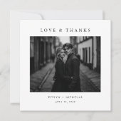 Simple Elegant Modern Minimalist Photo Square Bedankkaart (Voorkant)