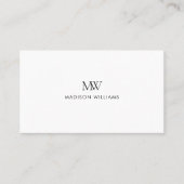 Simple Elegant Modern Monogram Visitekaartje (Voorkant)