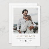 Simple Elegant Modern Multi Photo Wedding Save The Date (Voorkant / Achterkant)