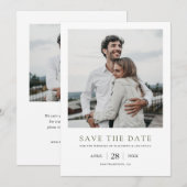 Simple Elegant Modern Multi Photo Wedding Save The Date (Voorkant / Achterkant)