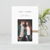 Simple Elegant Modern Photo Wedding Bedankkaart (Staand voorkant)