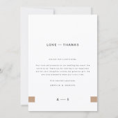 Simple Elegant Modern Photo Wedding Bedankkaart (Achterkant)