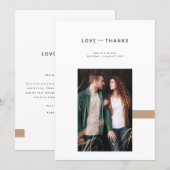 Simple Elegant Modern Photo Wedding Bedankkaart (Voorkant / Achterkant)