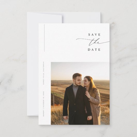 Simple Elegant Modern Photo Wedding Budget Save The Date (Voorkant)