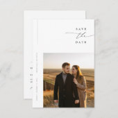 Simple Elegant Modern Photo Wedding Budget Save The Date (Voorkant / Achterkant)