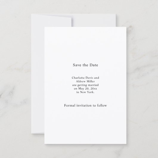 Simple elegant modern photo wedding Save the Date (Achterkant)