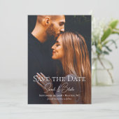 Simple Elegant Modern Photo Wedding Save the Date (Staand voorkant)