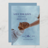 Simple Elegant Modern Photo Wedding Save the Date Kaart (Voorkant / Achterkant)