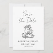 Simple Elegant Modern Photo Wedding Save The Date Kaart (Voorkant)
