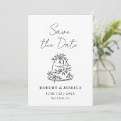 Simple Elegant Modern Photo Wedding Save The Date Kaart (Staand voorkant)