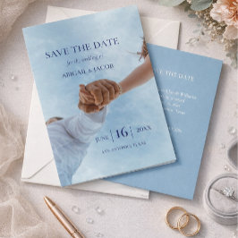 Simple Elegant Modern Photo Wedding Save the Date Kaart