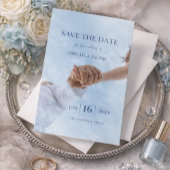 Simple Elegant Modern Photo Wedding Save the Date Kaart