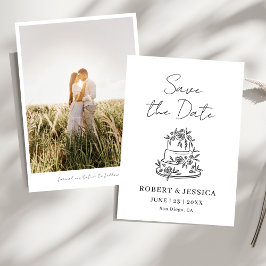 Simple Elegant Modern Photo Wedding Save The Date Kaart