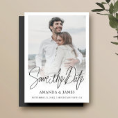 Simple Elegant Modern Script Save the Date Photo Magnetische Uitnodiging