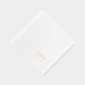 Simple Elegant Modern Wedding Monogram Folie Servetten (Rechts)