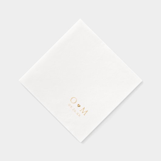 Simple Elegant Modern Wedding Monogram Folie Servetten (Rechts)