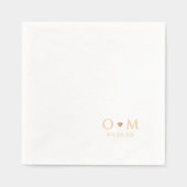 Simple Elegant Modern Wedding Monogram Folie Servetten (Voorkant)