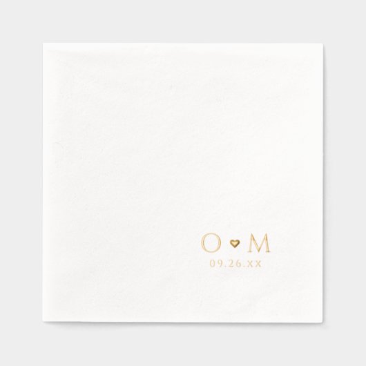 Simple Elegant Modern Wedding Monogram Folie Servetten (Voorkant)