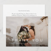Simple Elegant Modern Wedding Photo Bedankkaart (Voorkant / Achterkant)