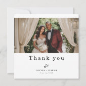 Simple Elegant Modern Wedding Photo Square Bedankkaart (Voorkant)