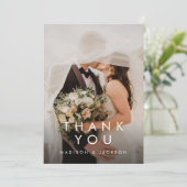 Simple Elegant Modern Wedding Vertical Photo Bedankkaart (Staand voorkant)