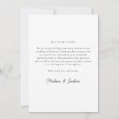 Simple Elegant Modern Wedding Vertical Photo Bedankkaart (Achterkant)
