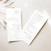 Simple Elegant Moderne Wedding Ceremony Program