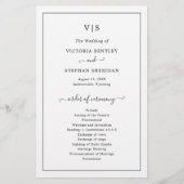 Simple Elegant Monogram Formal Wedding Programme (Voorkant)