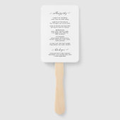 Simple Elegant Monogram Wedding Program Handwaaier (Achterkant)