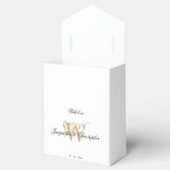 Simple Elegant Monogram White & Gold Chic Wedding Bedankdoosjes (Geopend)