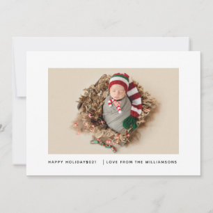 Simple Elegant New Baby Photo 2021-feestkaart Feestdagenkaart