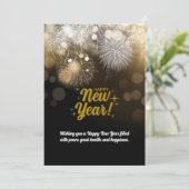 Simple Elegant New Year Wishes Feestdagenkaart (Staand voorkant)
