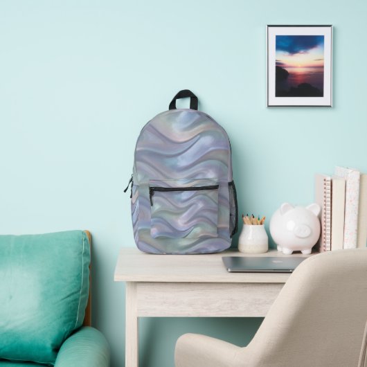 Simple Elegant Pastel Waves Backpack - Cute Modern Bedrukte Rugzak (Insitu)