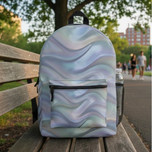 Simple Elegant Pastel Waves Backpack - Cute Modern Bedrukte Rugzak
