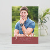 Simple Elegant Photo Afstuderen | Bourgogne Kaart (Staand voorkant)