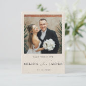 Simple Elegant Photo and Text | Save The Date  Kaart (Staand voorkant)